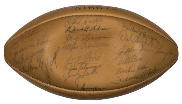 1966 New York Giants Team Signed Football With 38 Signatures Including Morrall, White & Case (Beckett)